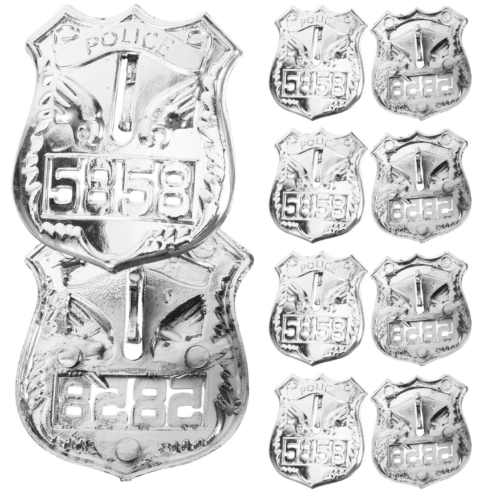 Plastic Police Badge for Kids Dress Up Halloween Cop Cosplay Costume Role Play Prop