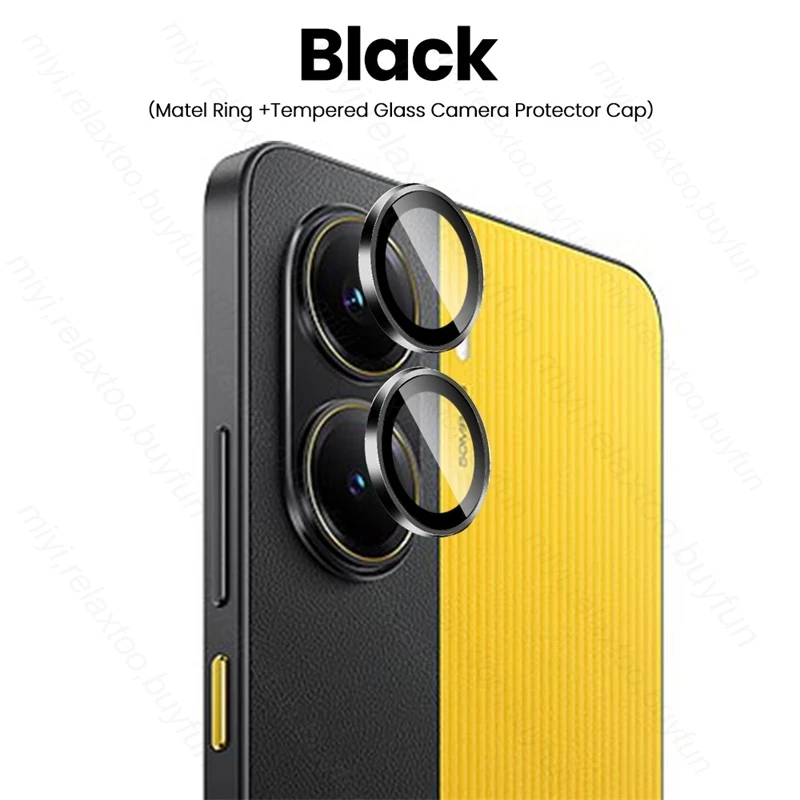 Aluminium Alloy Ring Camera Protector with Tempered Glass Lens Cover