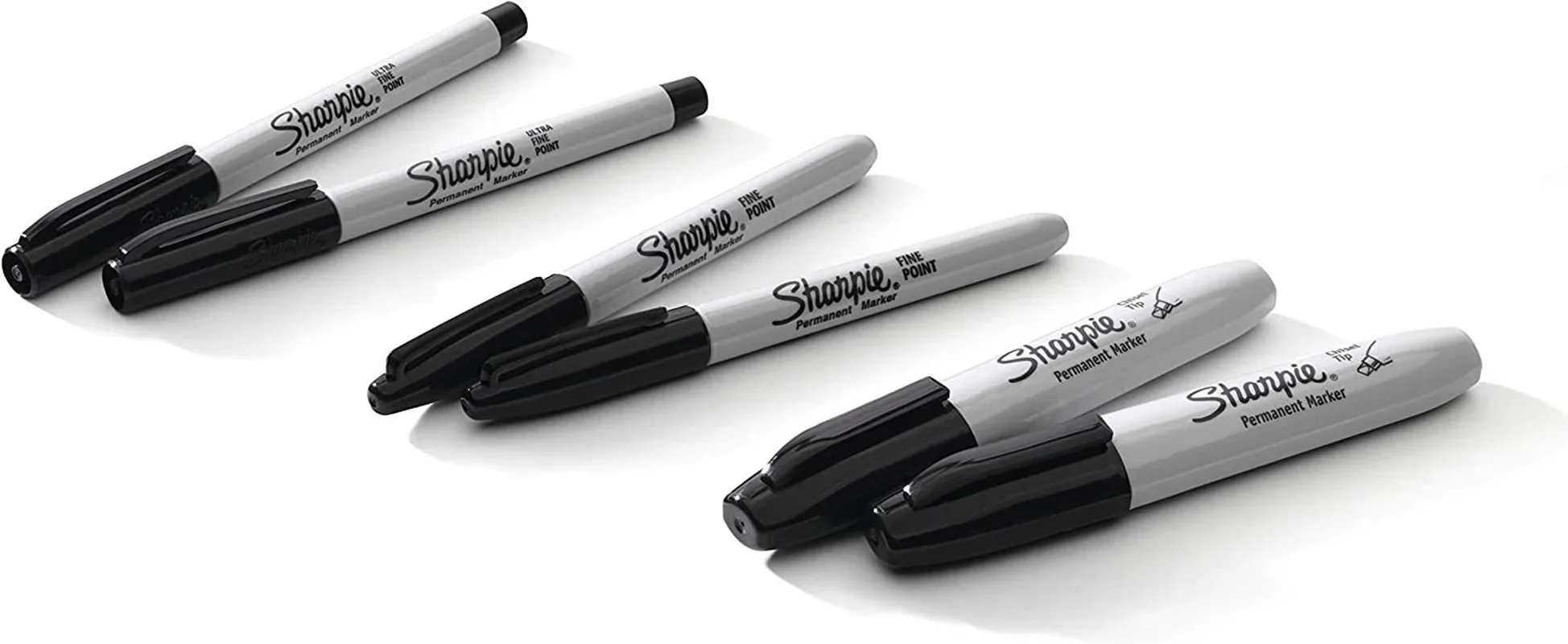 6pcs Sharpie Permanent Markers Featuring Fine Ultra Fine and Chisel Point Markers Black Oil Ink Office School Painting Supplies - Image 3