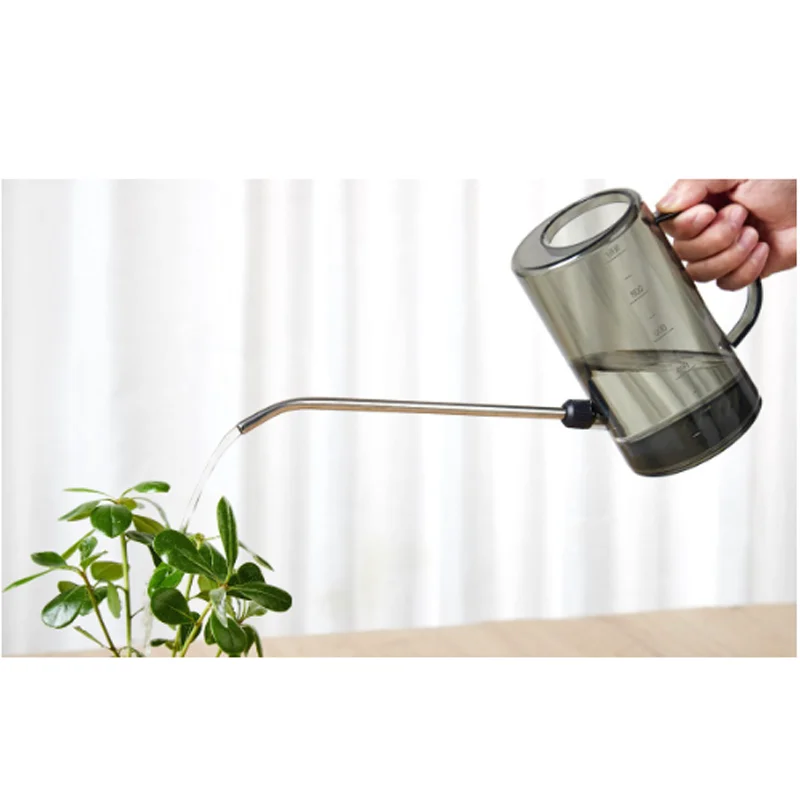 

New 1000ml Watering Can With Sprinkler Nozzle Long Mouth Transparent Scale Potted Irrigation Plant Watering Pot Garden Supply