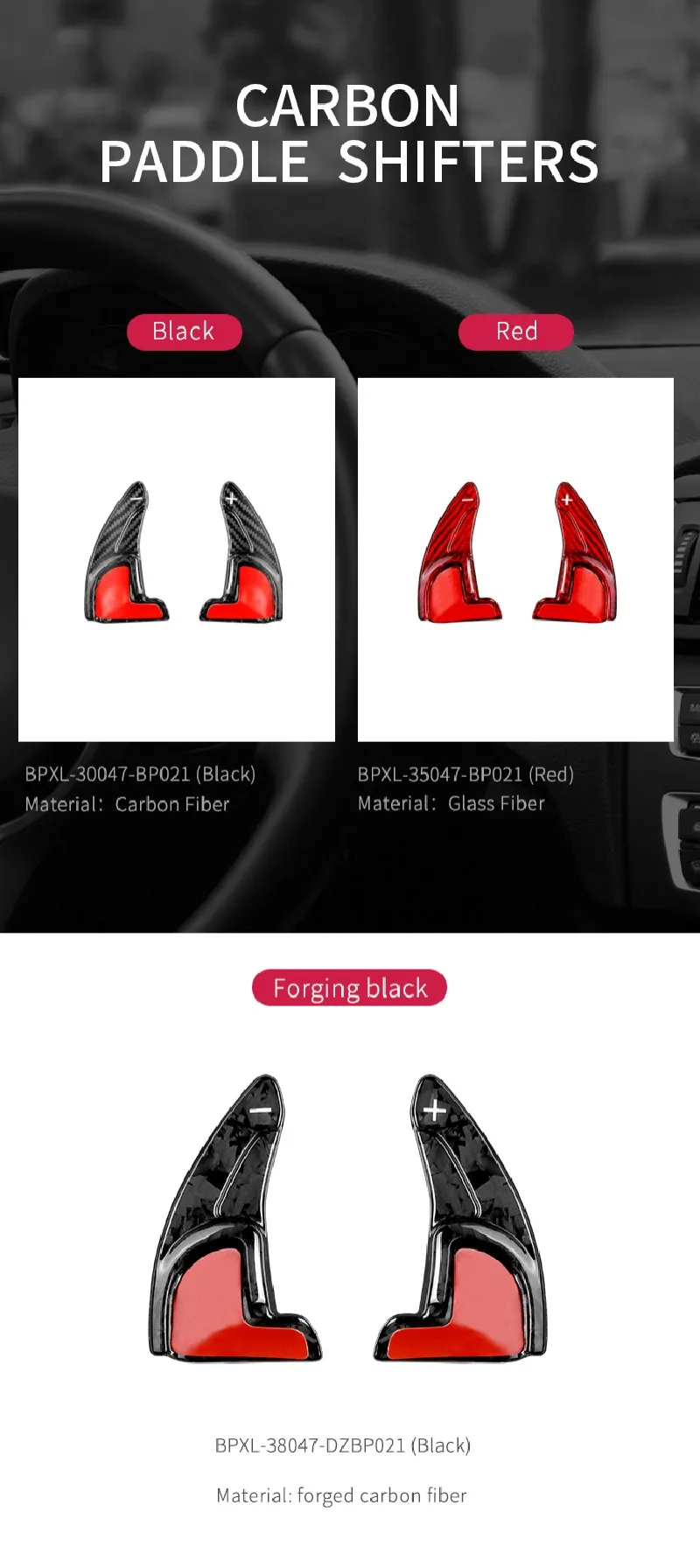 T-carbon Steering Wheel Paddle Shift For Jeep Grand Cherokee Dodge Charger Challenger Durango 2014-2020 Carbon Fiber Paddle Shif