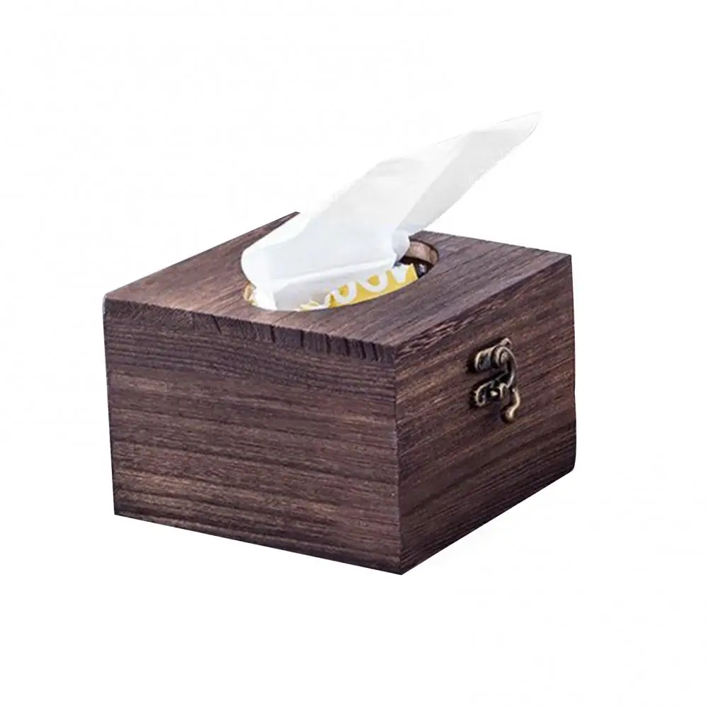Decoration Wooden Tissue Box Bathroom Toilet Paper Napkin Holder Car Tissue Paper Dispenser Case Face Paper Container Home 휴지케이스