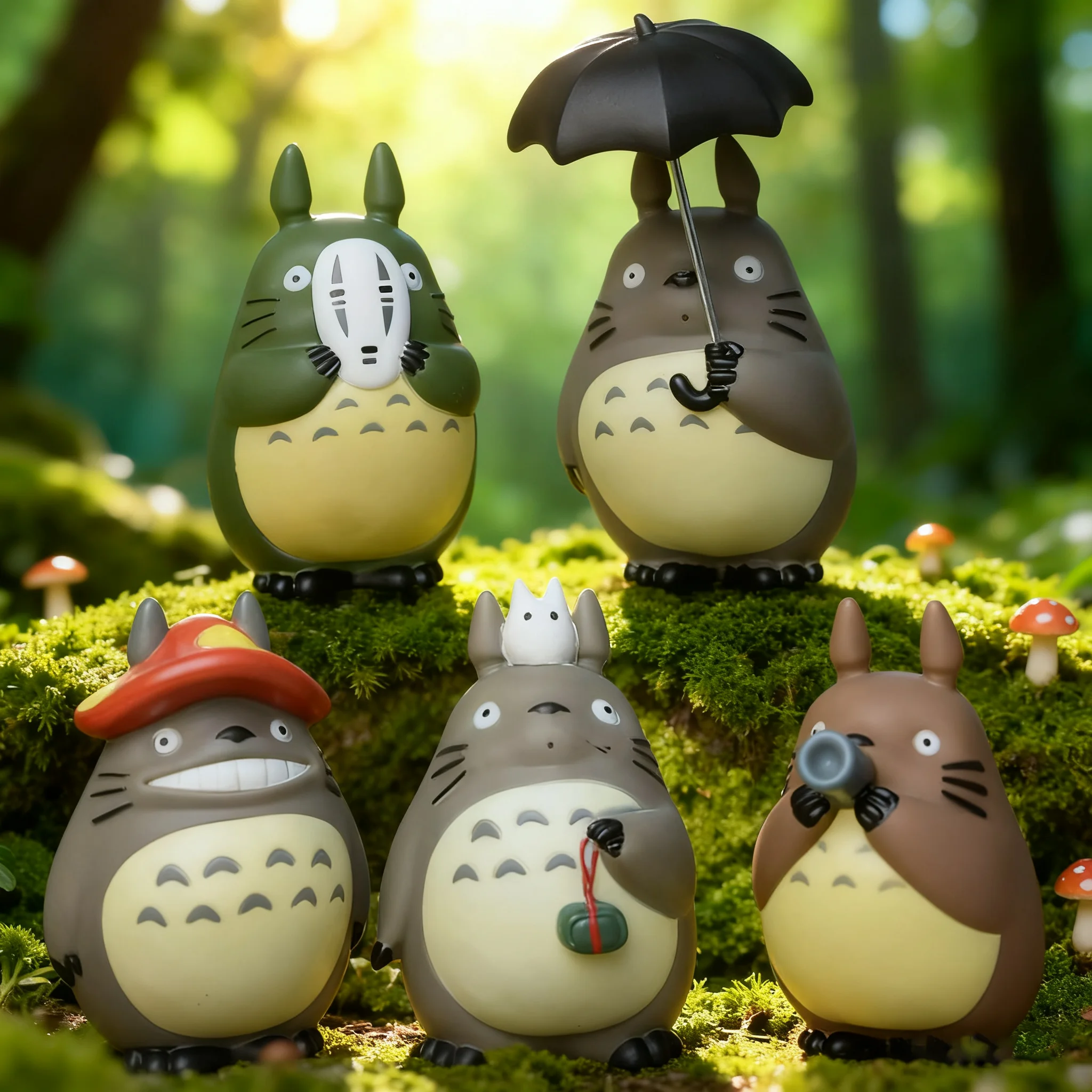 Ghibli Totoro Anime Cartoon Statue - Cute Desk Decor Resin Figurine Collectible