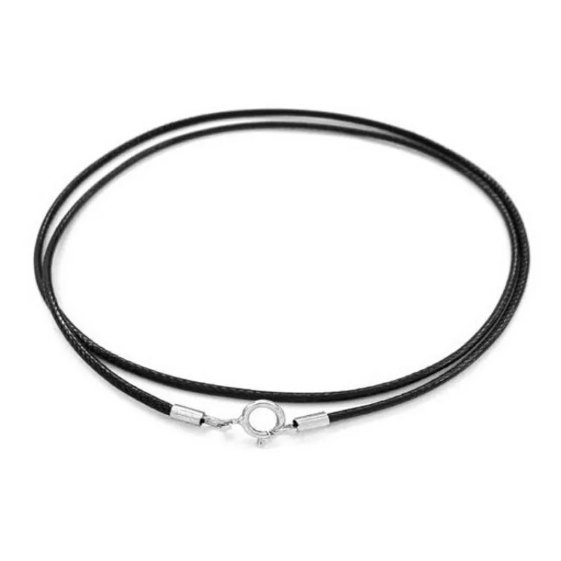 925 silver Black Leather Choker Cord 2