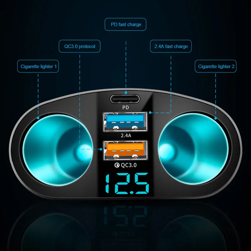 BLALION ڵ    ø, Ķ , PD QC3.0 2 USB , ޴ DVR , 5 Ʈ