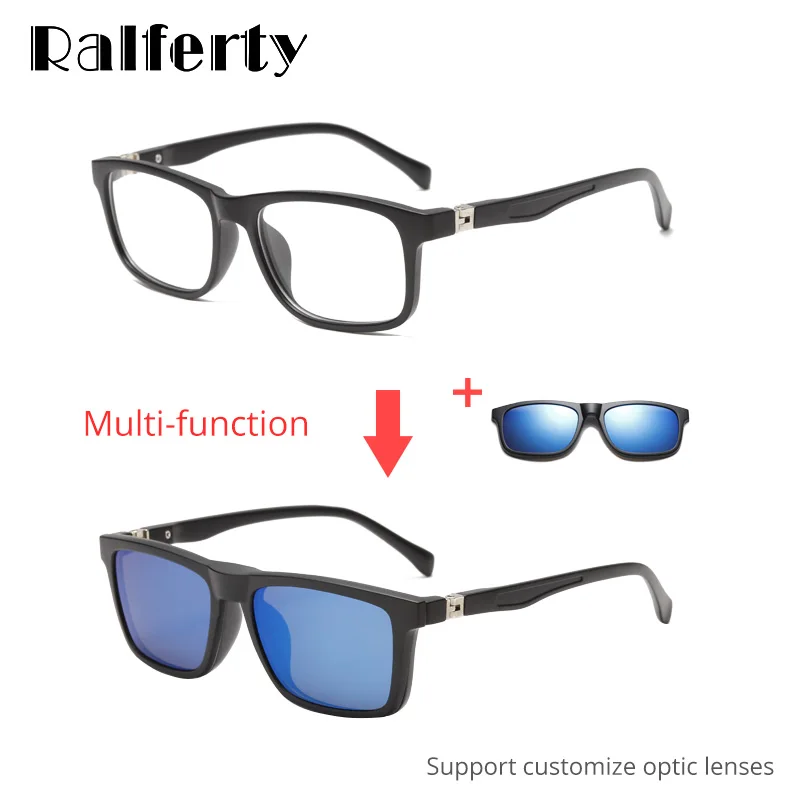 Student 5 In 1 Magnetic Sunglass Kids Child Clip On Glasses TR90 Optic Prescription Glasses Frames 3D Spectacle TR8006 Ralferty kids sunglasses kids glasses