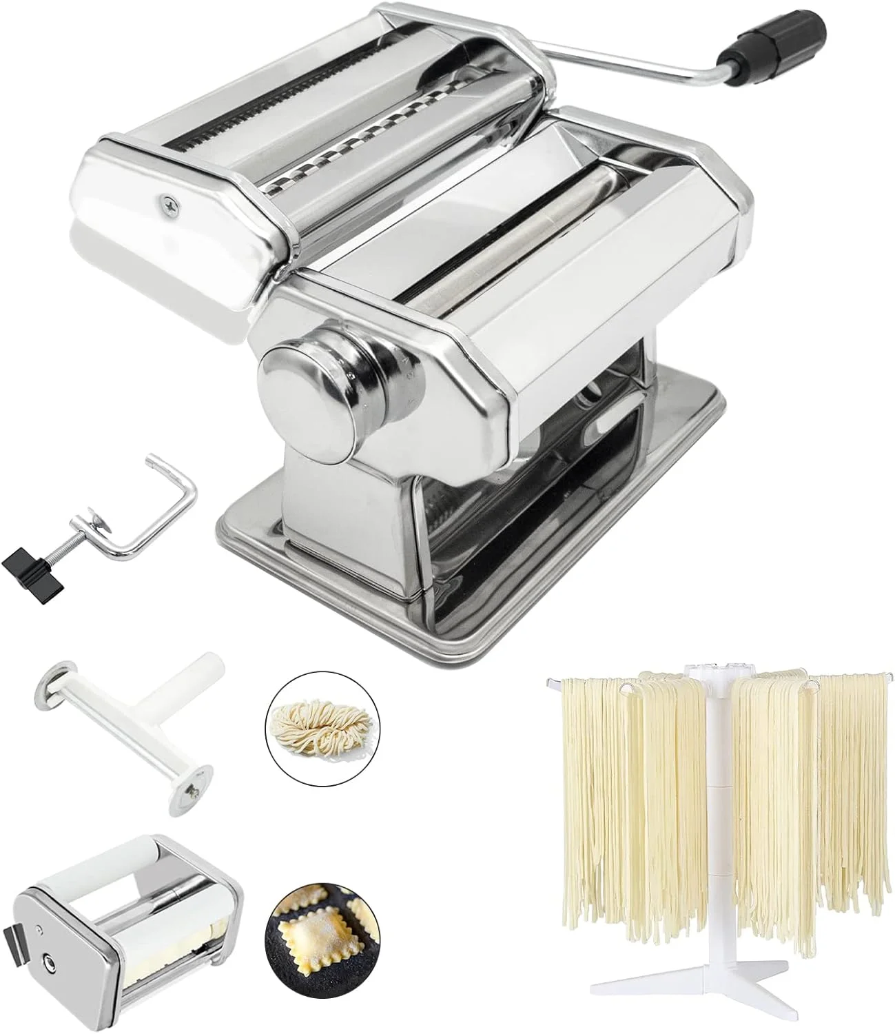 Pasta Maker Set Ravioli Attachment Drying Rack