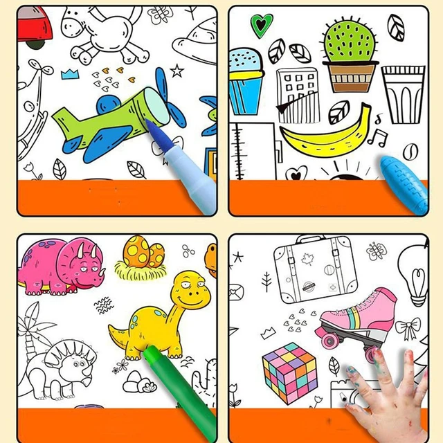 DRAWING SCROLL COLOR Filling Sticker Blank Coloring Pages Children