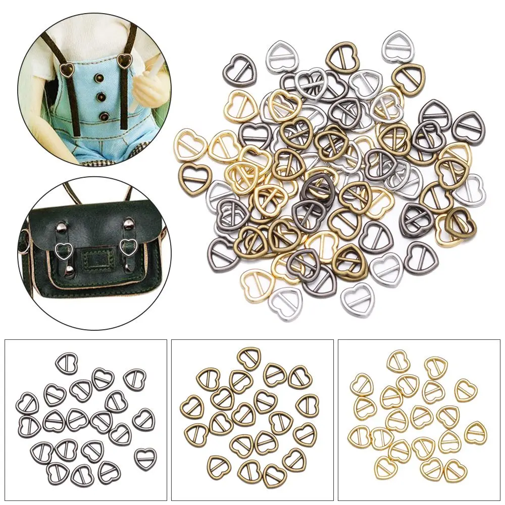Mini Heart Shaped Buckle for Doll Bags and Clothes