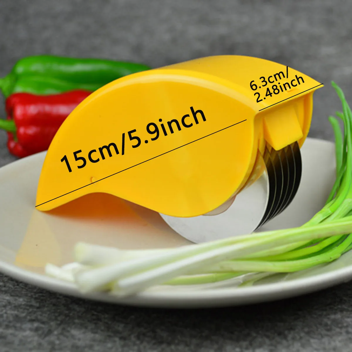 1pc-Multifunction Rolling Cutter Scallion Ginger Garlic Cutting Knife Vegetable Slicer Chopper Pizza Wheel Knife Kitchen Tool