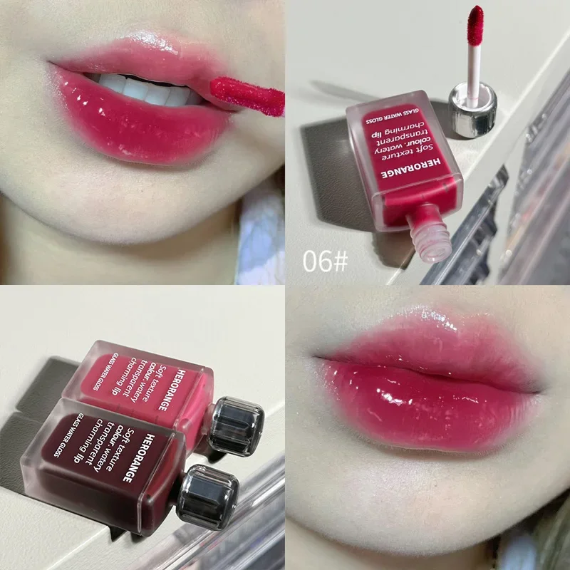 Punk Juice Red Lip Gloss Black Mirror Water Light Lip Glaze Jelly Glass Lip Oil Waterproof Lipstick Nude Clear Tint Makeup 4
