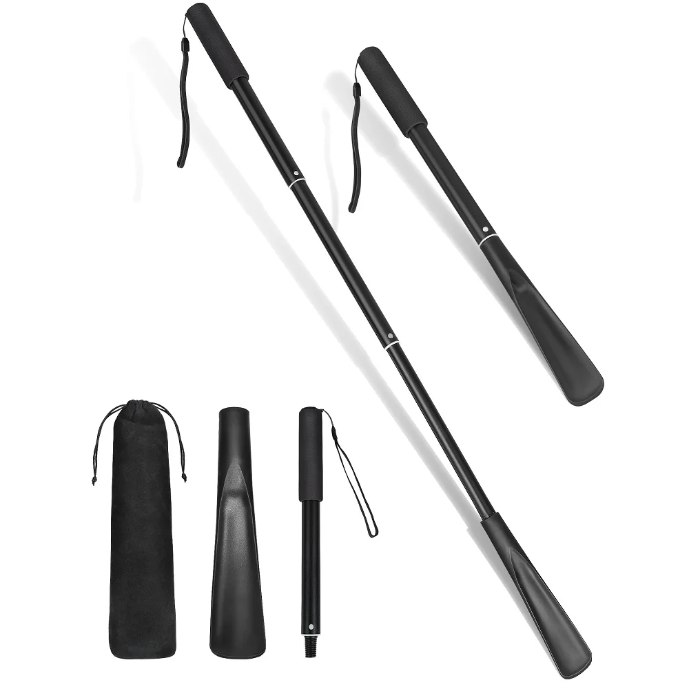 Shoehorn Long Handle 43.4cm - 85.0cm Telescoping Metal Portable Long Handle Shoe Horn Long Handle For Seniors Men Women Kids