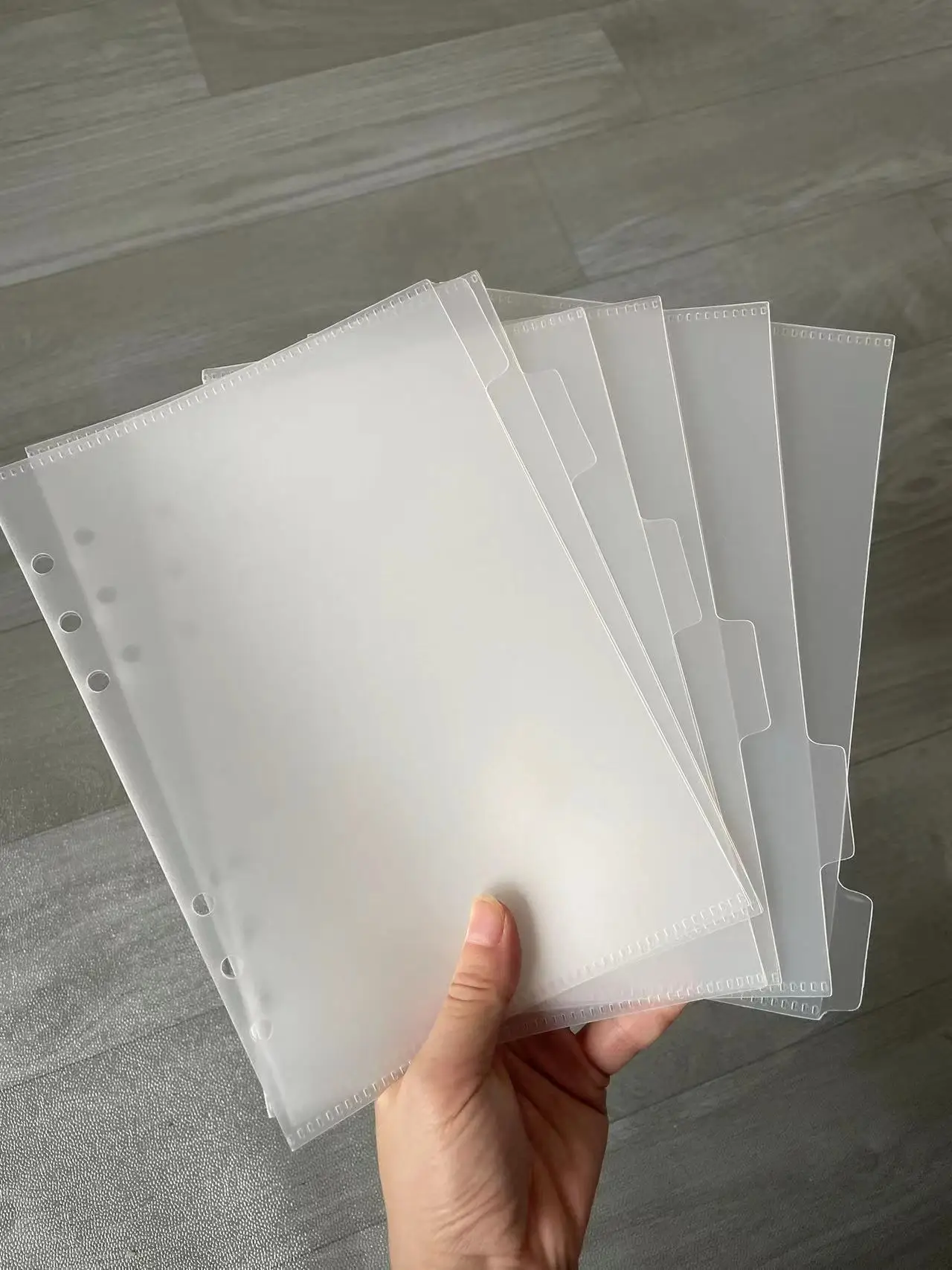 바인더 포켓 바인더 지퍼 폴더, 6 링 노트북 분할기 페이지, 방수 PVC 잎 문..
