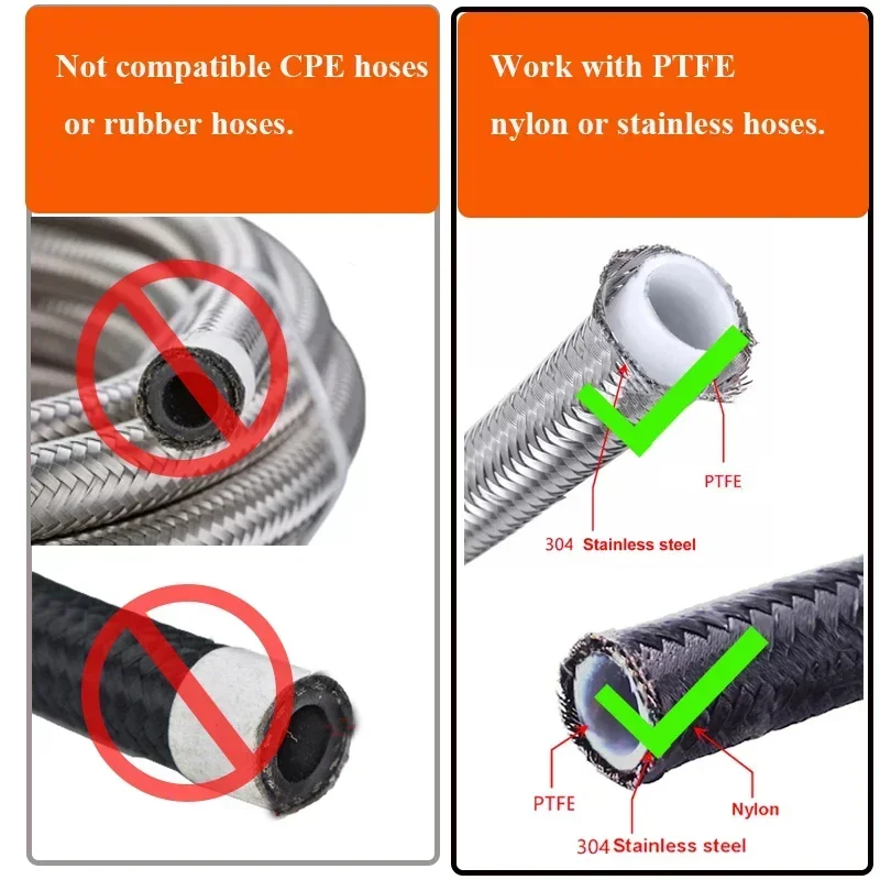 12Pcs Universal AN Hose Fittings Kit (AN3-AN10, Straight/45°/90°) 2