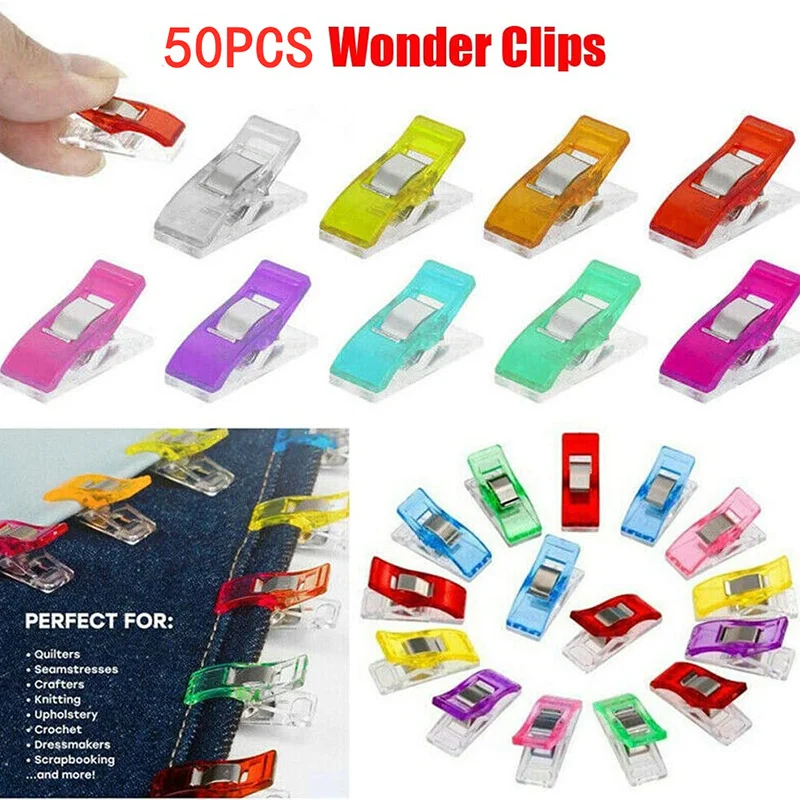 

20/50Pcs Multipurpose Sewing Clips Plastic Craft Quilting Clip Crocheting Knitting Safety Clip Sewing Clamps Binding Sewing Tool