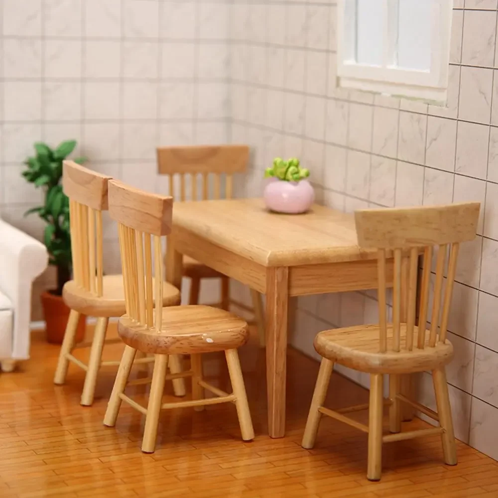 Wooden Miniature Table Furniture Toys for Doll House Decoration