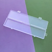 Long Rectangle Plastic Organizer Pencil Brush Storage Box Transparent Case For Pen Accessories Container 2