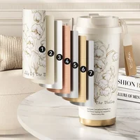 GIANXI 500ML Flower Pattern Coffee Cup Stainless Steel Coffee Thermo Bottle Household Cafe Cup For Coffee Coffeeware Teaware 6