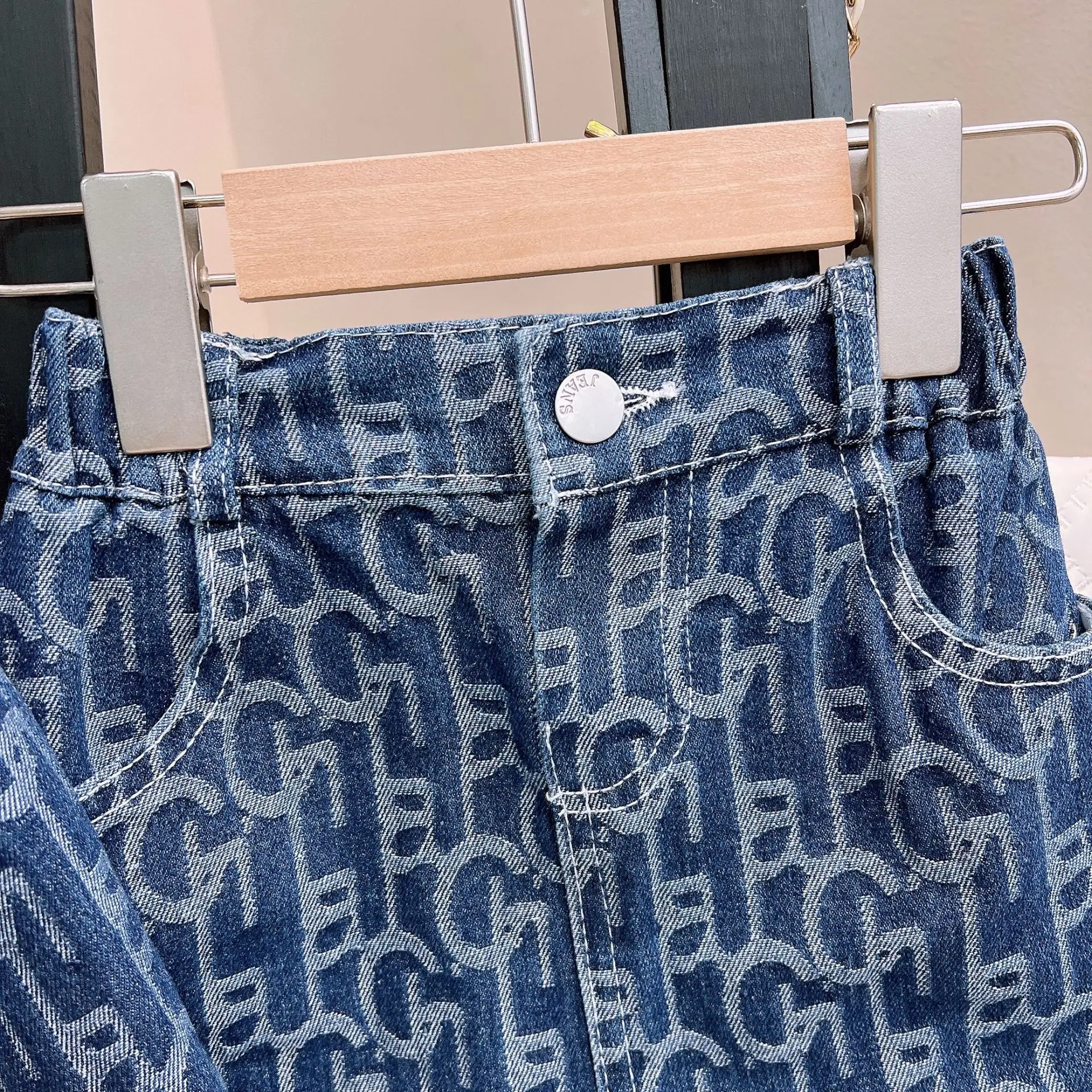 Children's Clothing Sets Jacquard Denim Top + Skirt 2pcs Sets Baby Girl Outfit Set Kids Clothes for Girls Kids Boutique Clothes