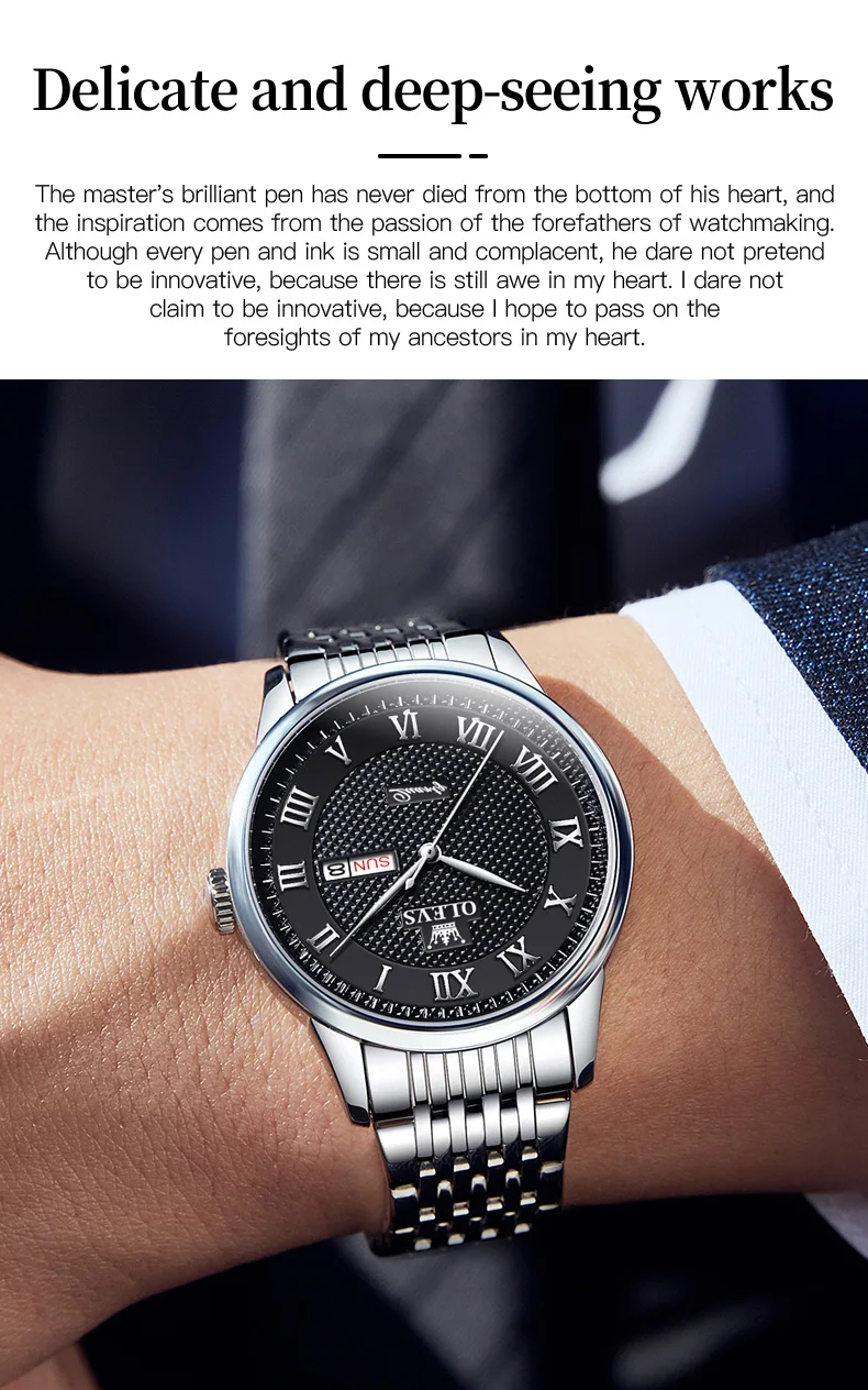 OLEVS 5562 Men's Luxury Stainless Steel Watch description image 4