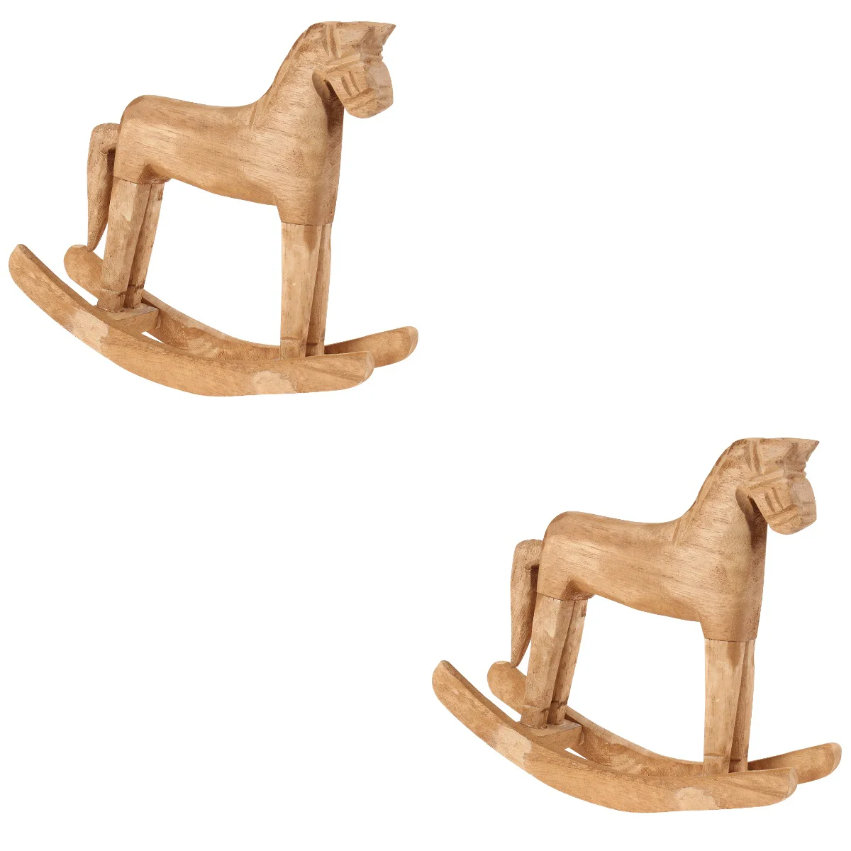 2pcs Wooden Rocking Horse Table Decoration Centerpiece Ornament Home