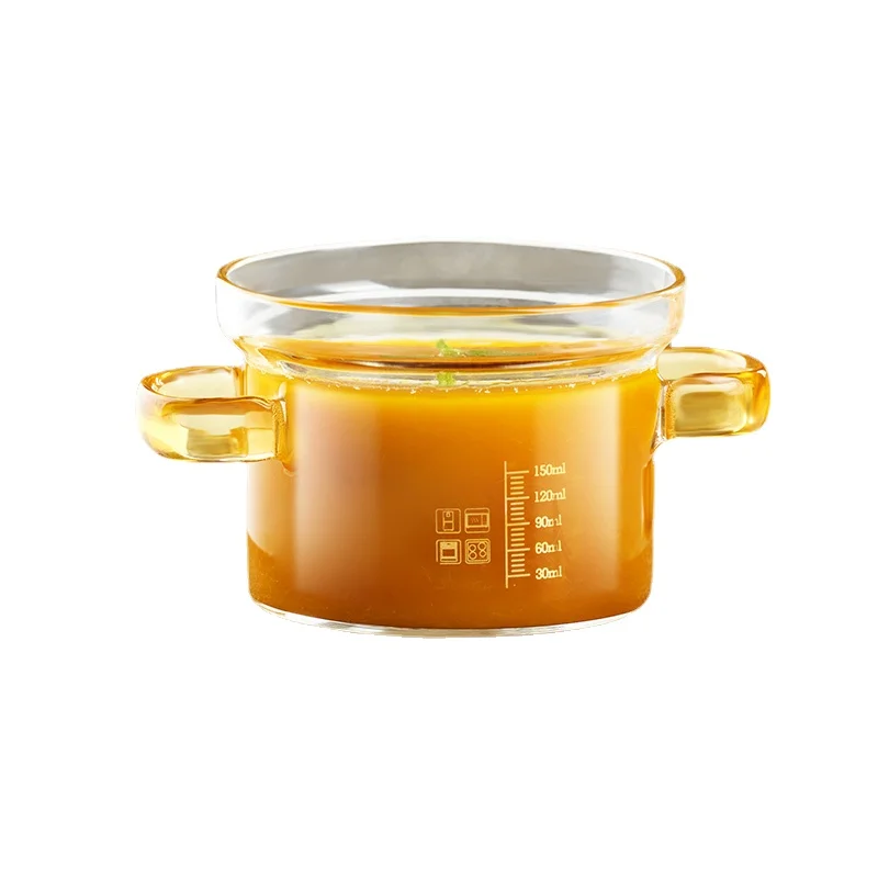 

High Temperature Resistant Steamed Egg Bowl Household Bird's Nest Glass Slow Cooker Baby Special with Lid Scale Steamed Steamed