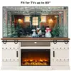 70" Fireplace TV Stand, Farmhouse Highboy Entertainment Center, Rustic Tall Media Console Cabinet for Living Room, Antique White 6