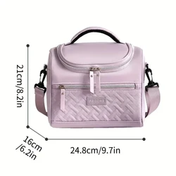 Spacious Insulated Lunch Bag Cooler - Hand Washable and Durable with Padded Shoulder Strap (Lavender)