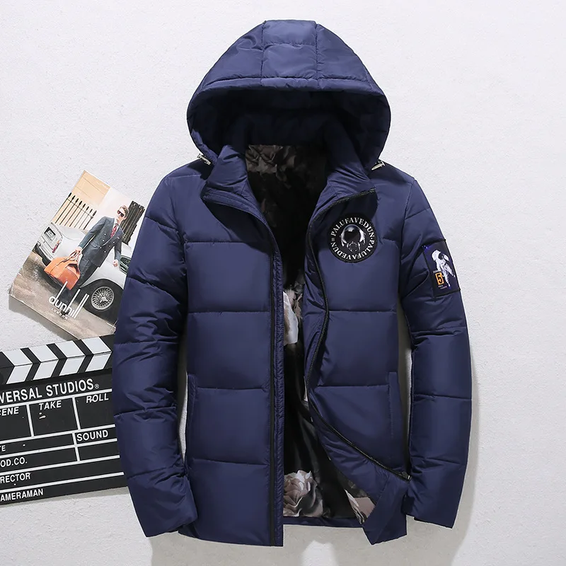 

Winter Puffer Jacket Men Parkas White Duck Down Coat Thick Warm White Duck Down Parkas Hooded Collar Windbreaker Down Coat Male