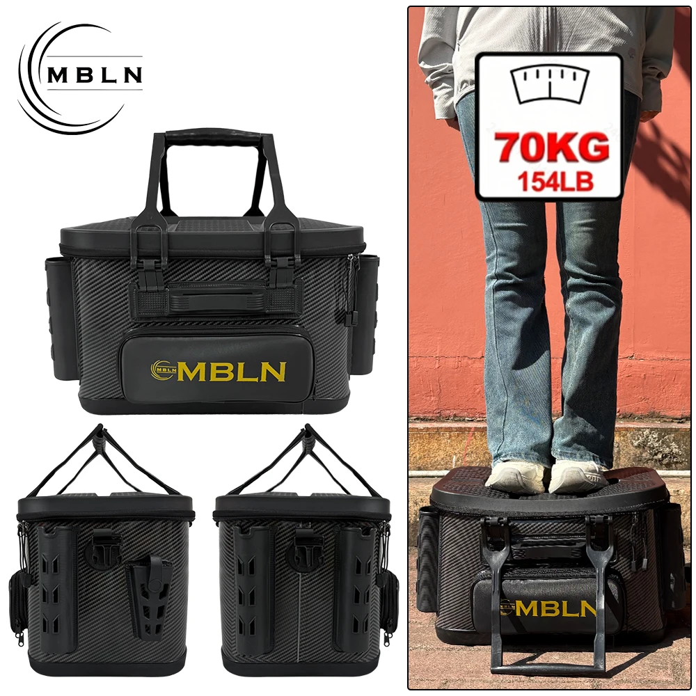 70 kg robuste EVA-Angelbox mit Hartschale, Fischaufbewahrung mit großer Kapazität, langlebige Köderbox für den Außenbereich mit doppelseitiger Stange – Detail 1