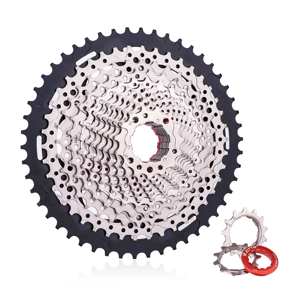 Bicycle Cassette Bicycle Sprocket Gear Bicycle Parts Bike Sprocket Bike Freewheel ZTTO 13 Speed 11-50T Cassette MTB Bike Wide Ratio 13 Speed Freewheel 13S 50T Sprocket 13V K7 for AXS HG Hub