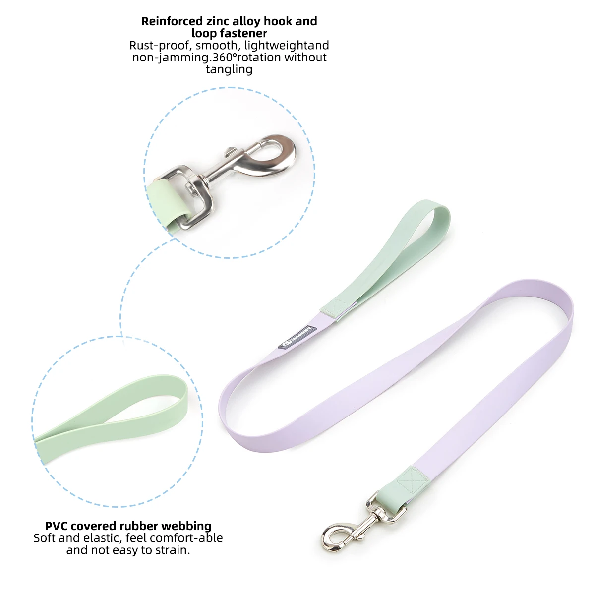 New Dog Leash And Collar Set Adjustable NO PULL PVC Anti-Water Easy Clean Dog Collars - PeticaDeals