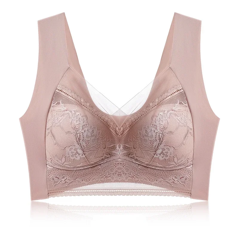 Sexy Lace Bras for Women Perspective Full Cup Solid Color