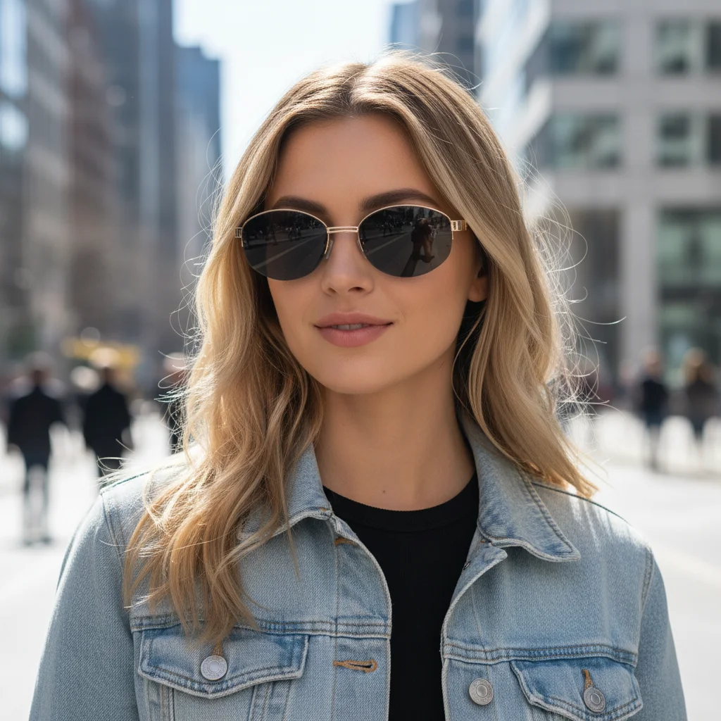 High-End Retro Design UV Protective Metal Sunglasses - Trendy and Fashionable