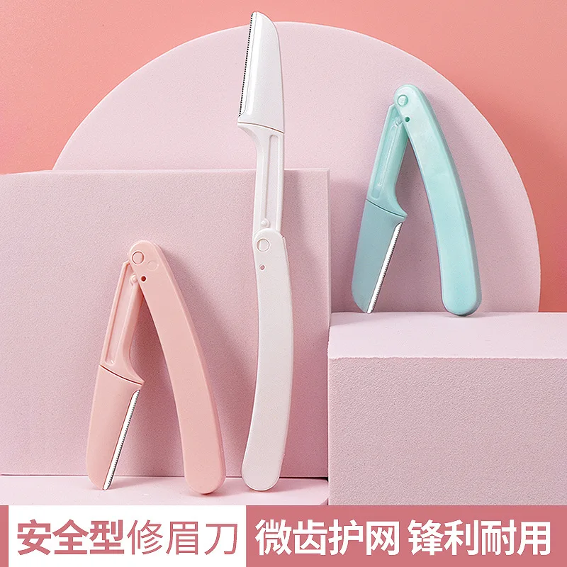 Foldable Eyebrow Trimmer for Women Replaceable Blades Beginner's Kit