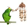 Coconut Shell Parrot Chewing Toy Hanging Natural Wooden Parrot Cage Bite Toy Medium Large Bird Supplies игрушки для попугаев 2