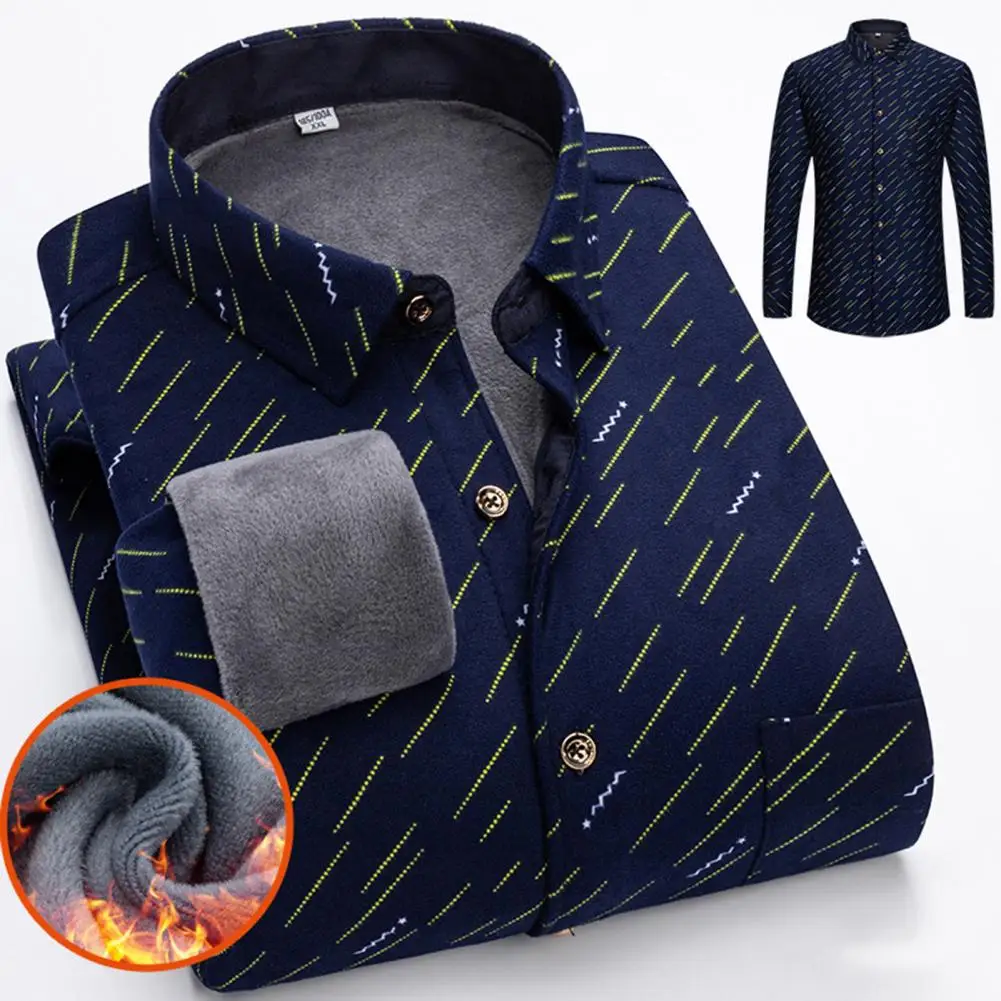 

2023 Autumn Winter Plus Fleece Thickened Double-sided Plaid Shirt Men's Long-sleeved Young Warm Thick Coat
