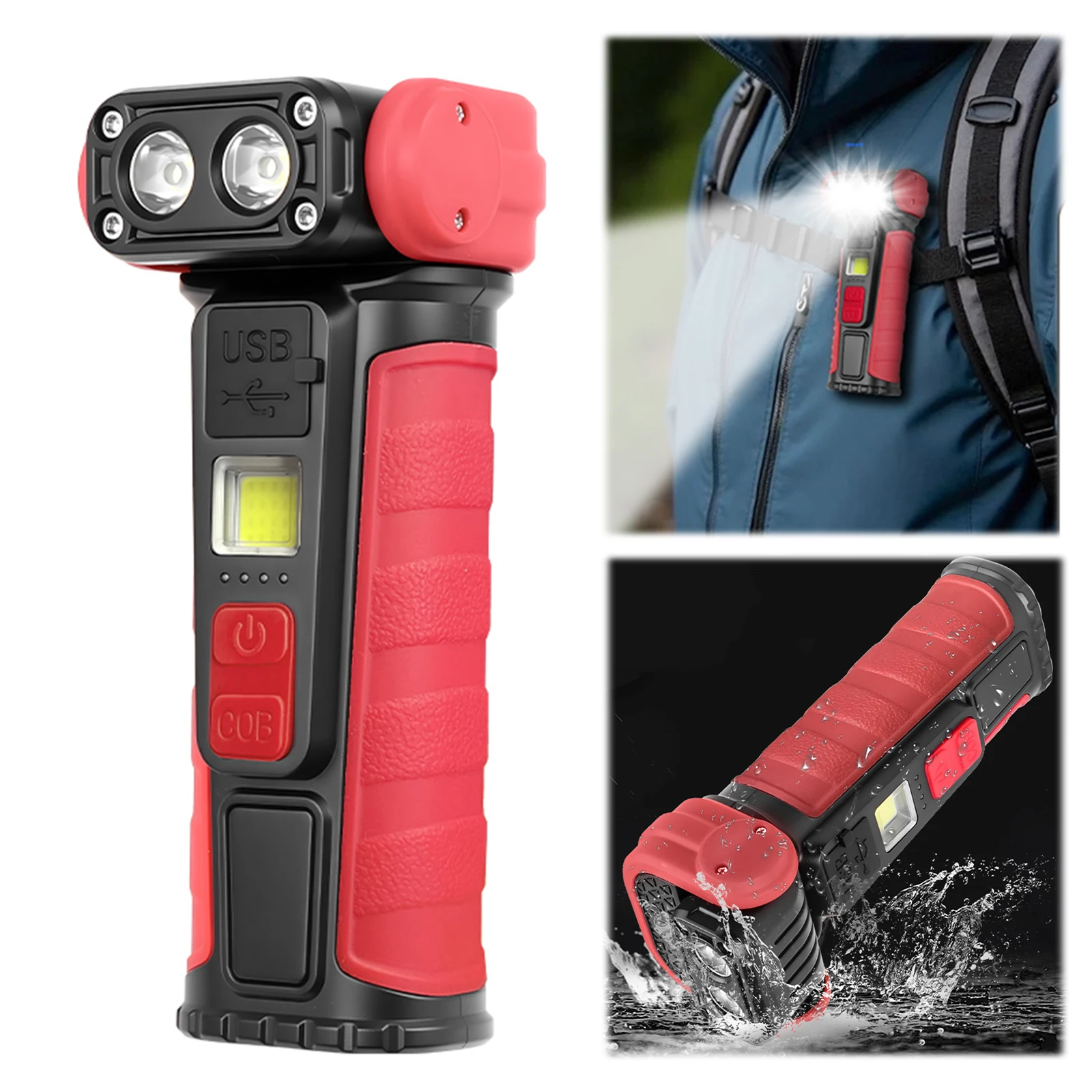 Rechargeable Flashlight Camping Torch Pocket Flashlight for Outdoor Emergency