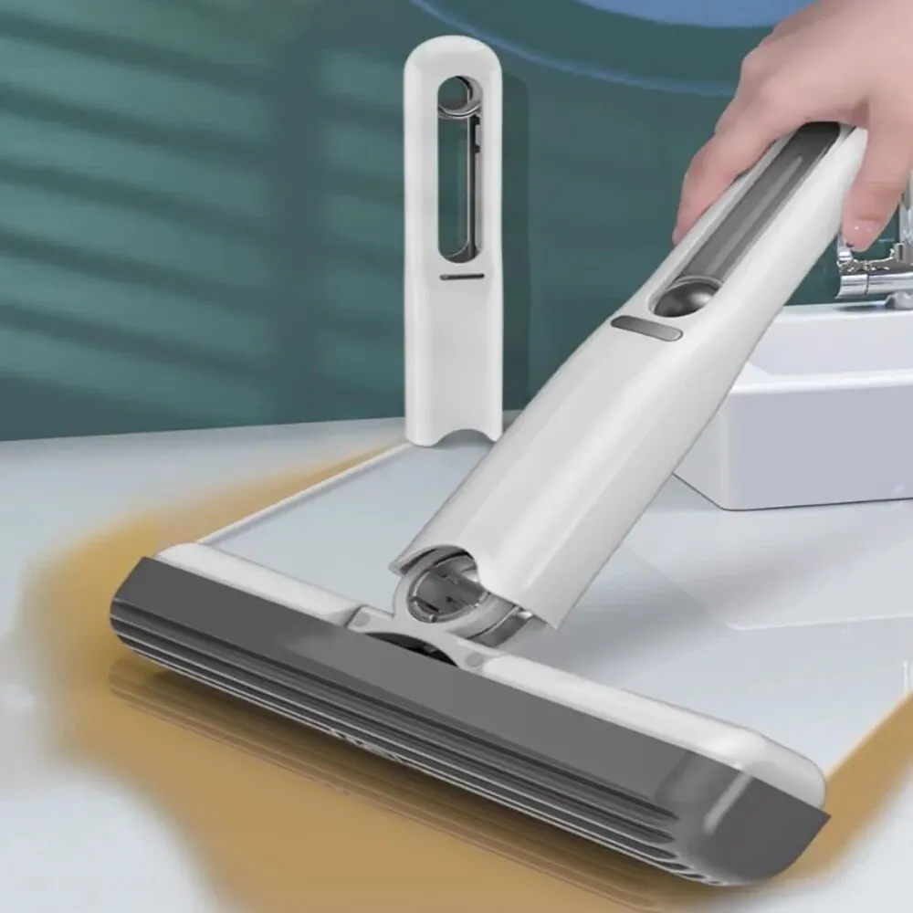 Squeeze Mop Folding Powerful Squeeze Mini Mop With Self-squeezing Floor Washing Desk Window Car Clean Tools