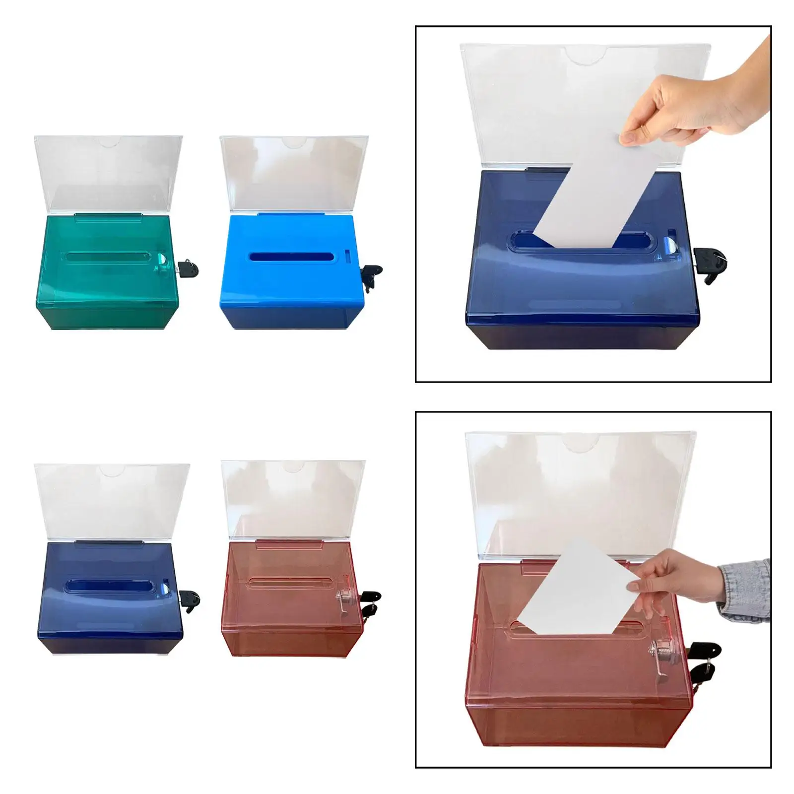 Acrylic Donation Box Business Card Drawing Box Comment with Lock Complaint