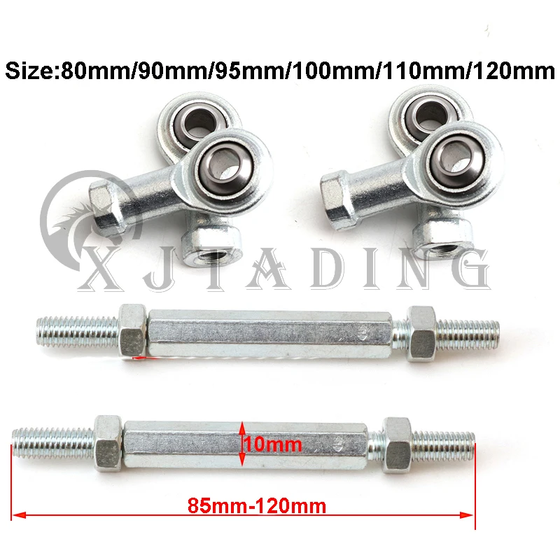 1pair 80/90/95/100/110/125mm M8 Steering Tie Rod kit Ball Joint For 49cc Electric Mini Kids ATV Go Kart Buggy Quad Bike Parts 1pair 210mm 240mm 250mm 270mm 300mm m10 atv tie rods kits fit ball joint for china quad bike parts