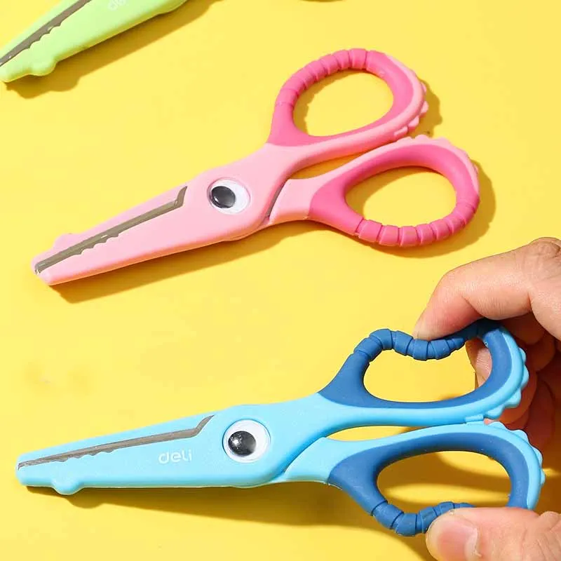 1 Piece Cartoons Mini Scissors Plastic Kindergarten Manual Round