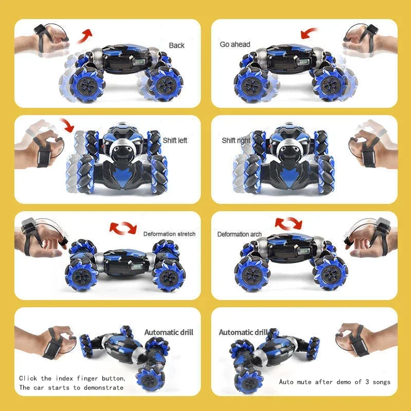 드리프트 스턴트 RC카, 어린이용 4 륜 장난감, 리모컨 트럭, 오프로드, 4x4 전기 자동차, 3, 5, 6, 7, 8, 9 세 남아