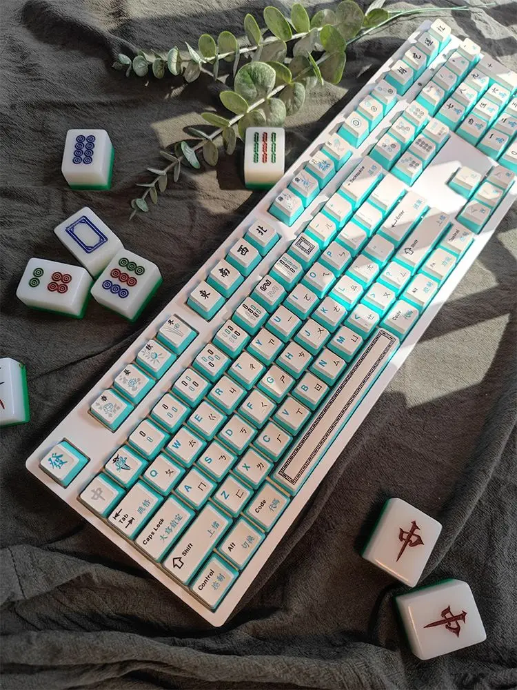 Estilo chinês Mahjong Tema Keycap, DIY Teclado