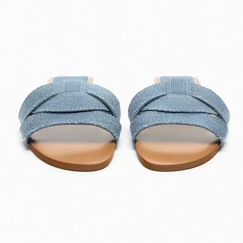 NEW Flat Bottom Slippers Designer with The Same Women’s Shoes Summer New Slippers Woven with Comfortable Women’s Shoes Casual