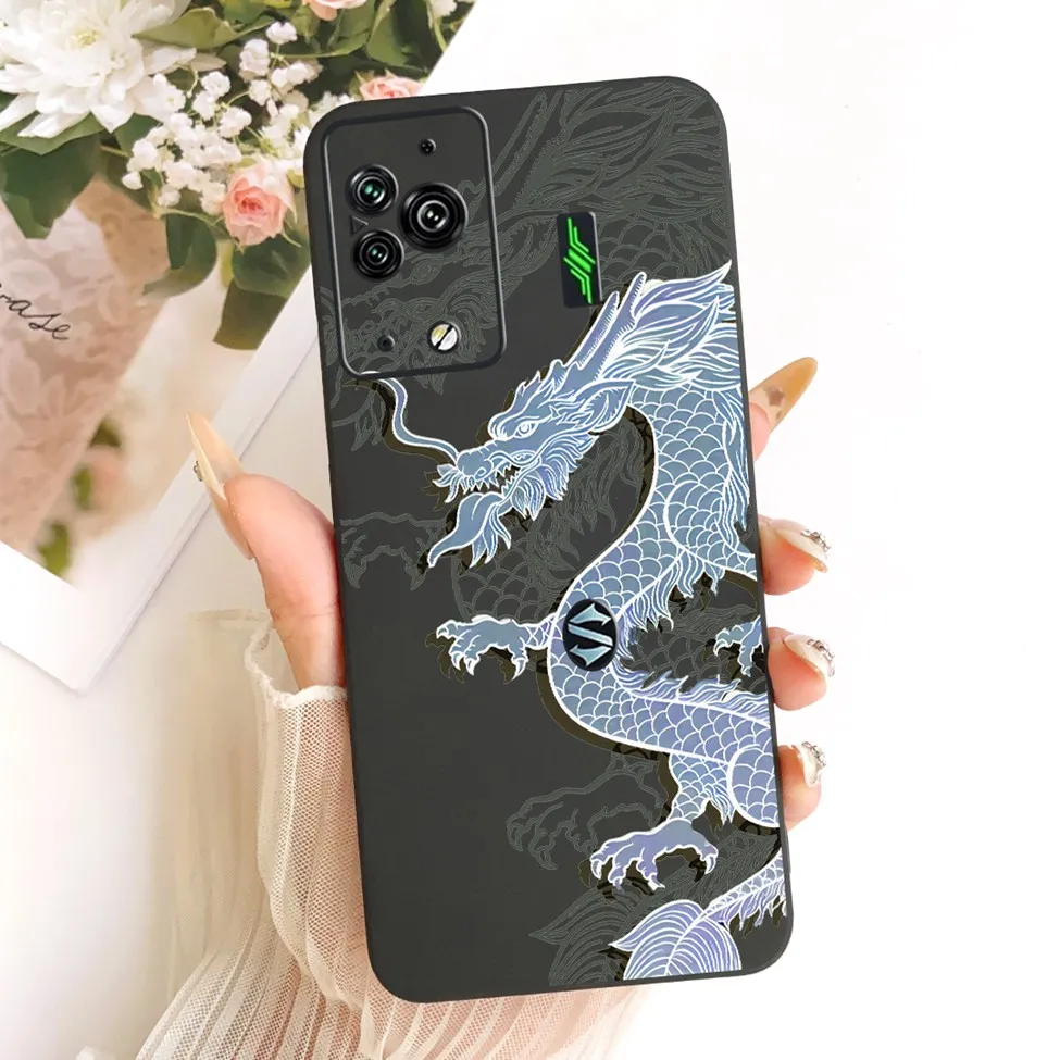 Cute Cat & Butterfly Design Silicone Case - Black Shark 5 Pro