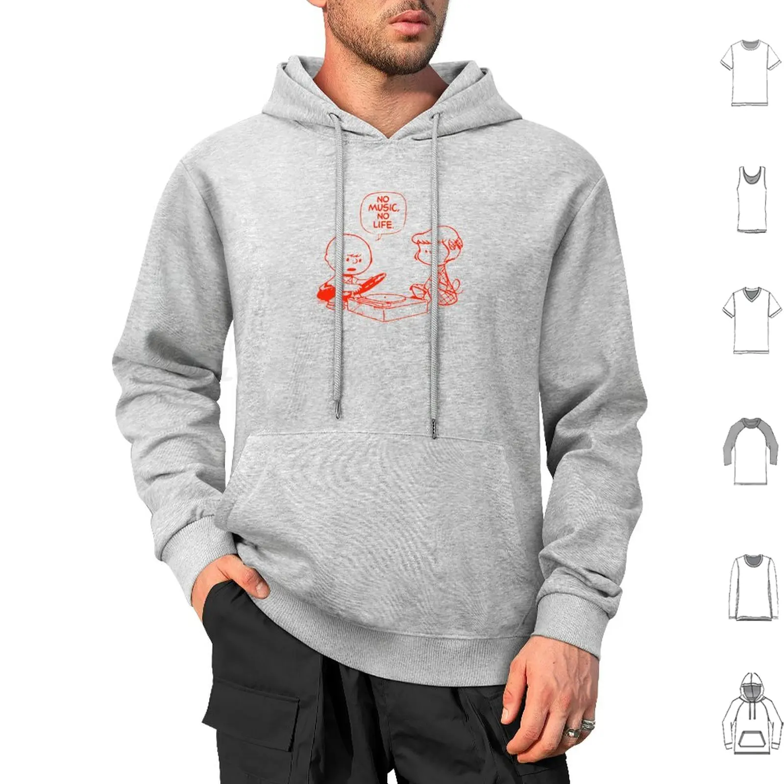 

No Music , No Life. ( Red ) Hoodies Long Sleeve
