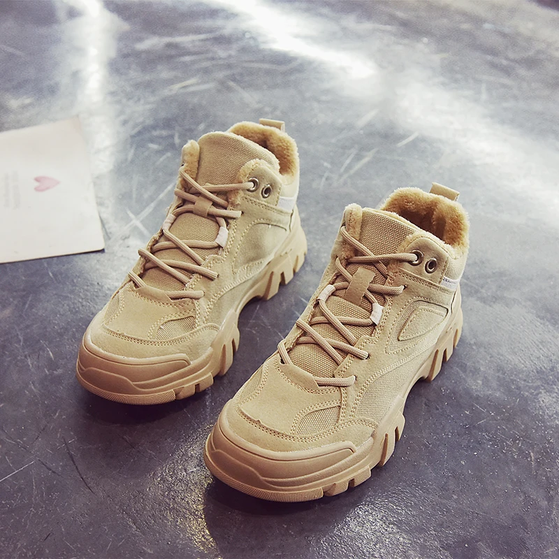 

Женские зимние ботинки на платформе, черные сохраняющие тепло, Нескользящие короткие ботинки для женщин, белые ботильоны, Уличная Повседневная обувь, Новинка