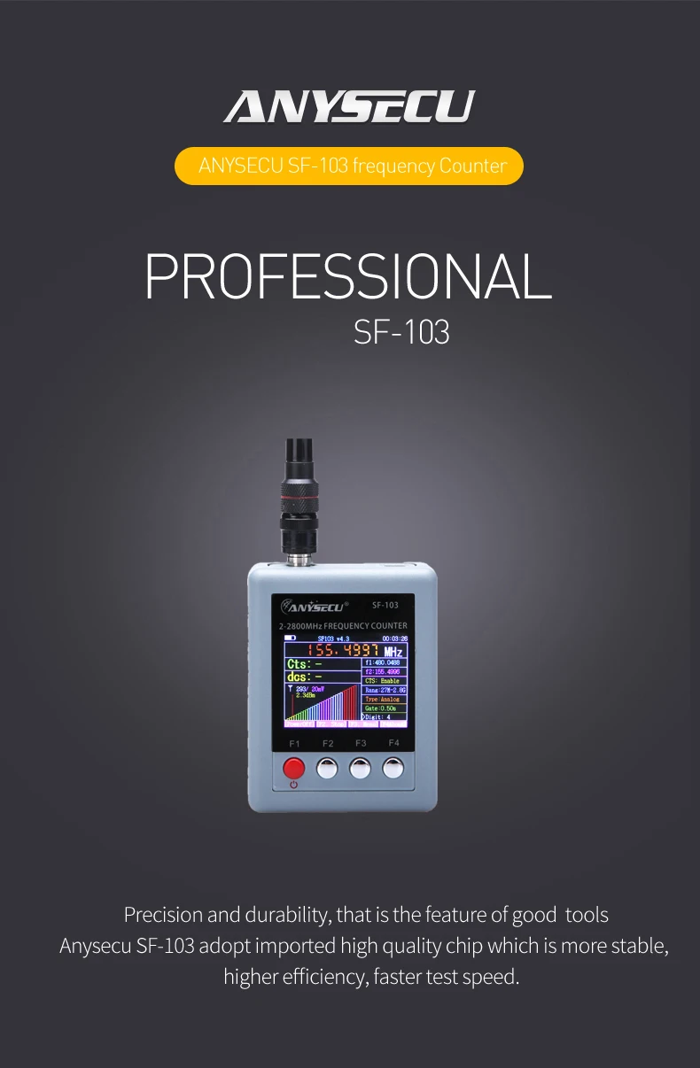 Contador de Frequência Portátil Sf103 Dmr Freqüência Medidor de Frequência Digital Ampla Frequência Sf103 2mhz2800mhz - Image 2