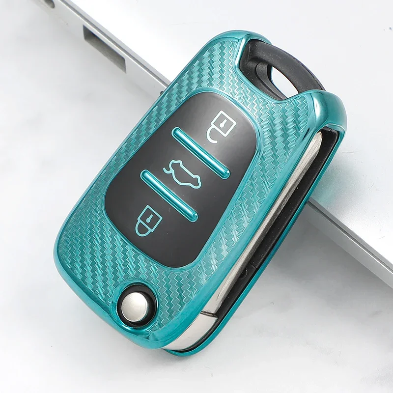 Carbon Fiber TPU Car Key Case Cover For Kia Ceed etc key case cover key case car key shell
